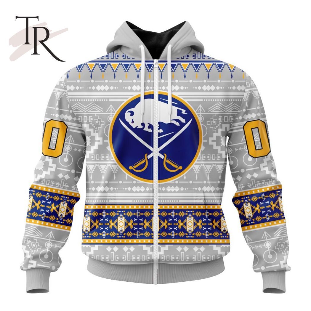 New 2025 NEW] ized NHL Buffalo Sabres Special Native Design Custom Hoodie - Image 2